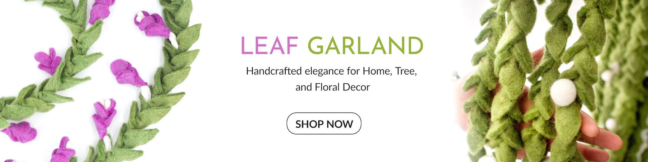 Felt Floral Leaf Garland